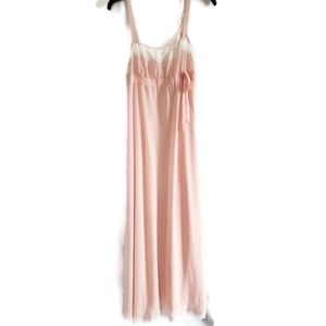 Victoria's Secret Vintage Blush Pink Lace Maxi Nightgown Negligee Women's Small